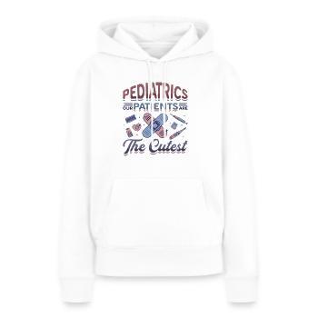 Pädiatrie, Unsere Patienten Sind Die Süßesten - Frauen Premium Bio Hoodie - Weiß - Vorne - Julia (174cm)