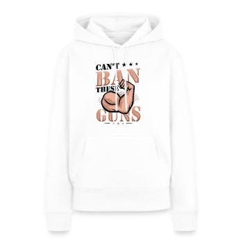 Impossible d’interdire ces armes, biceps, muscle, musculation - Sweat à capuche Premium bio Femme - blanc - Devant - Julia (174cm)