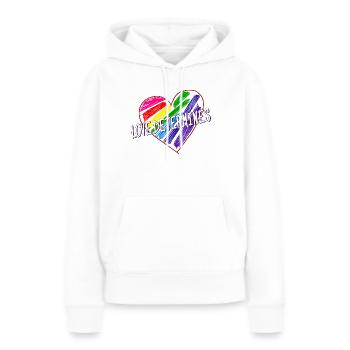 L’AMOUR DU CŒUR DÉTERMINE - Sweat à capuche Premium bio Femme - blanc - Devant - Julia (174cm)