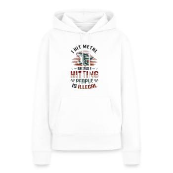 Hit Metal, Forgeron - Sweat à capuche Premium bio Femme - blanc - Devant - Julia (174cm)