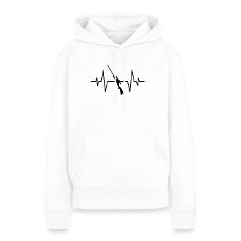 Battement de cœur de fusil de chasse - Sweat à capuche Premium bio Femme - blanc - Devant - Julia (174cm)
