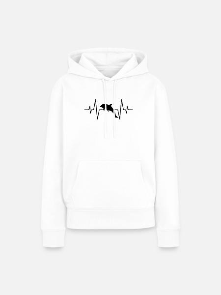 Delfin Herzschlag - Frauen Premium Bio Hoodie - Weiß
