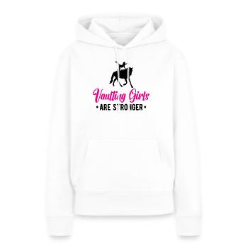 Voltige amusante sur le cheval - Sweat à capuche Premium bio Femme - blanc - Devant - Julia (174cm)