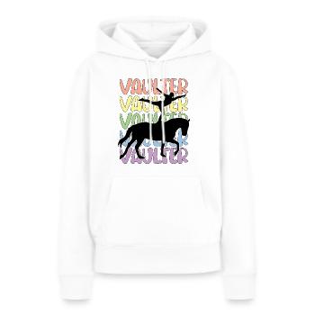 Voltige amusante sur le cheval - Sweat à capuche Premium bio Femme - blanc - Devant - Julia (174cm)