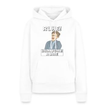 RUHE BRAUCHE RUHE - Frauen Premium Bio Hoodie - Weiß - Vorne - Julia (174cm)
