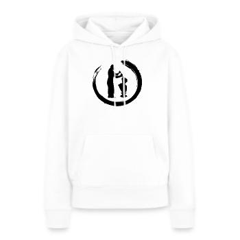 Tailleur de pierre Artisans Sculpteurs sur pierre Sculpteurs - Sweat à capuche Premium bio Femme - blanc - Devant - Julia (174cm)