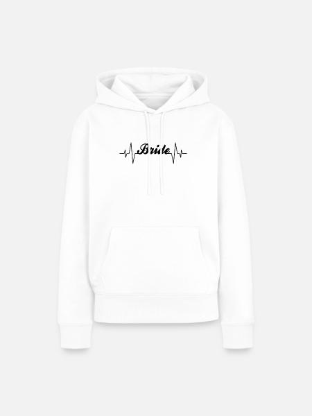 Braut bride Herzschlag - Frauen Premium Bio Hoodie - Weiß
