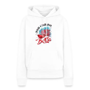 Détention de poisson betta - Sweat à capuche Premium bio Femme - blanc - Devant - Julia (174cm)