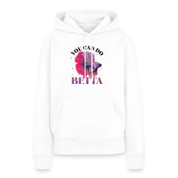 Détention de poisson betta - Sweat à capuche Premium bio Femme - blanc - Devant - Julia (174cm)