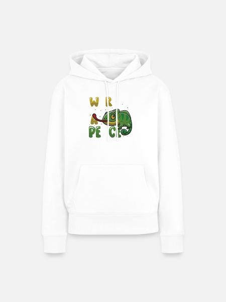 Friedens-Cameleon, Friedensbewegung - Frauen Premium Bio Hoodie - Weiß