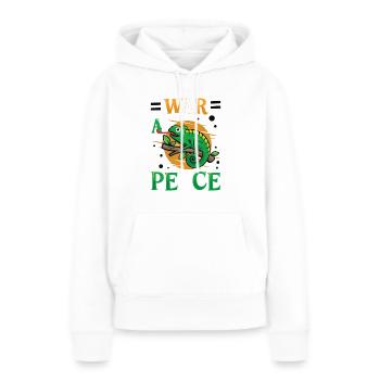 Peace Cameleon, mouvement pour la paix - Sweat à capuche Premium bio Femme - blanc - Devant - Julia (174cm)