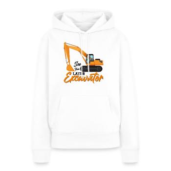 Pelle Pilote Pelle Permis de conduire Pelle rétro - Sweat à capuche Premium bio Femme - blanc - Devant - Julia (174cm)