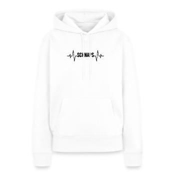 Schnaps Herzschlag - Frauen Premium Bio Hoodie - Weiß - Vorne - Julia (174cm)
