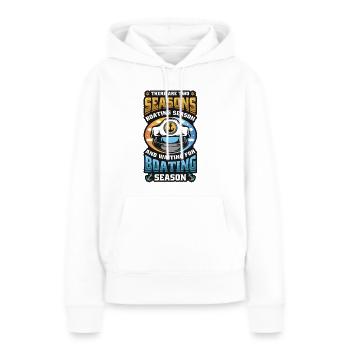 En attendant la saison de navigation, les bateliers - Sweat à capuche Premium bio Femme - blanc - Devant - Julia (174cm)