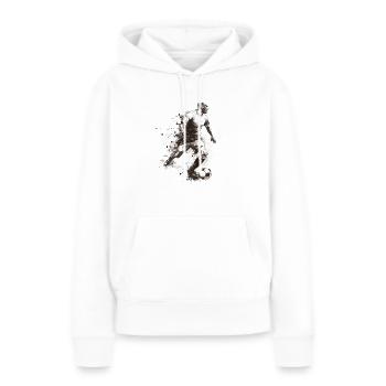 Footballeur - Sweat à capuche Premium bio Femme - blanc - Devant - Julia (174cm)