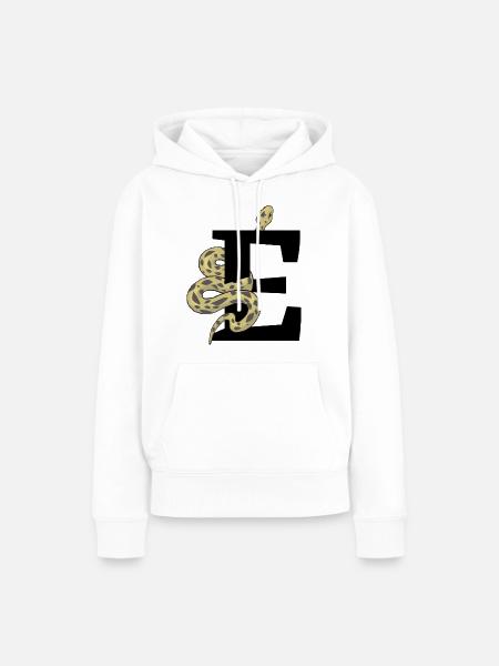 Buchstabe e Schlange - Frauen Premium Bio Hoodie - Weiß