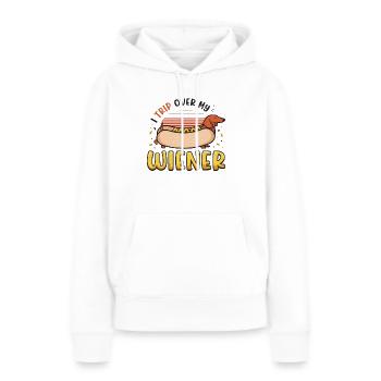 Je tombe sur mon chien viennois - Sweat à capuche Premium bio Femme - blanc - Devant - Julia (174cm)