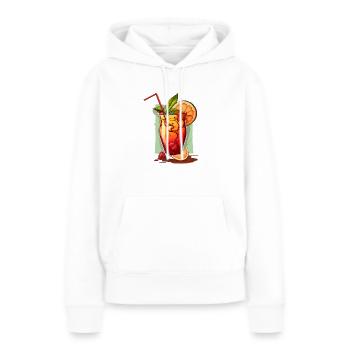 Cocktail - Sweat à capuche Premium bio Femme - blanc - Devant - Julia (174cm)