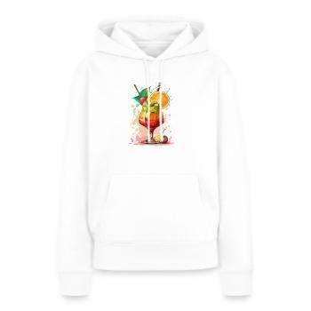 Cocktail - Sweat à capuche Premium bio Femme - blanc - Devant - Julia (174cm)