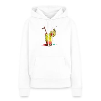 Cocktail - Sweat à capuche Premium bio Femme - blanc - Devant - Julia (174cm)