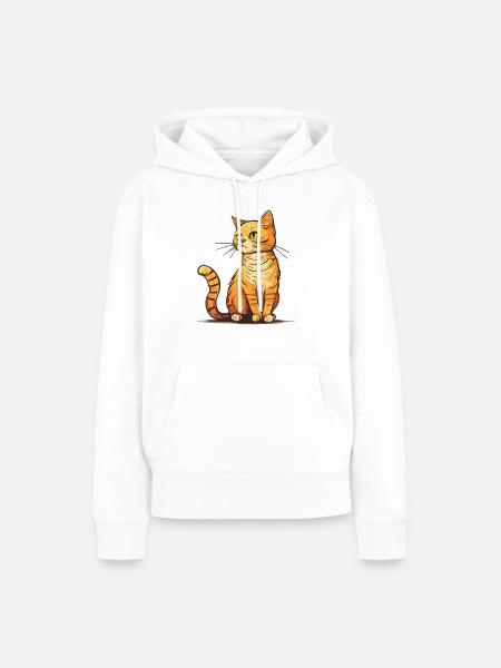 Katze im comic style - Frauen Premium Bio Hoodie - Weiß