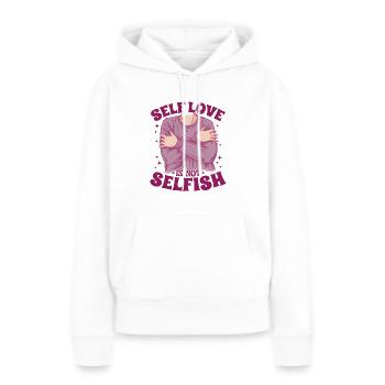 Selbstliebe ist nicht egoistisch - Frauen Premium Bio Hoodie - Weiß - Vorne - Julia (174cm)
