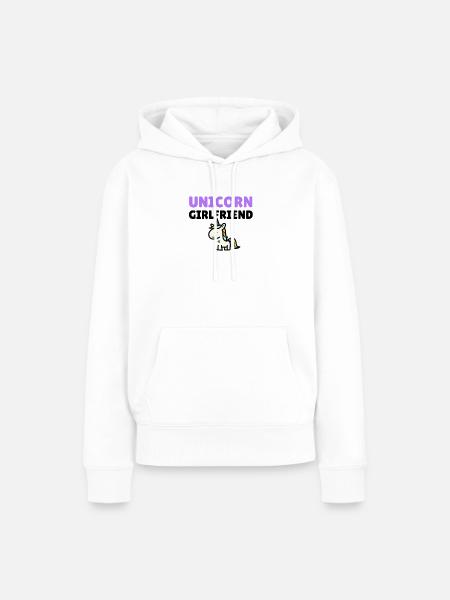 Unicorn Girlfriend - Frauen Premium Bio Hoodie - Weiß