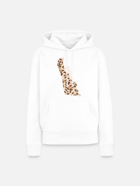 Leopard-muster Karte Staat Delaware - Frauen Premium Bio Hoodie - Weiß