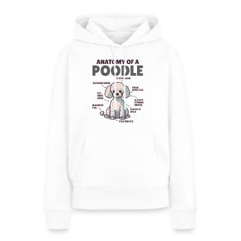 Explication du chien Anatomie d’un caniche - Sweat à capuche Premium bio Femme - blanc - Devant - Julia (174cm)