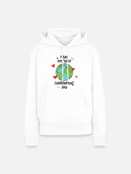 Make everyday environment day - Frauen Premium Bio Hoodie - Weiß
