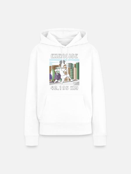 EXERCISE LÄUFER - Frauen Premium Bio Hoodie - Weiß