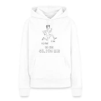 ÉVÊQUE - Sweat à capuche Premium bio Femme - blanc - Devant - Julia (174cm)
