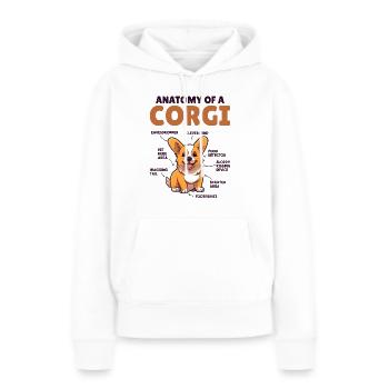 Explication du chien Anatomie d’un Corgi - Sweat à capuche Premium bio Femme - blanc - Devant - Julia (174cm)