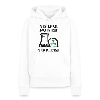 L’énergie nucléaire, oui s’il vous plaît, l’énergie nucléaire - Sweat à capuche Premium bio Femme - blanc - Devant - Julia (174cm)
