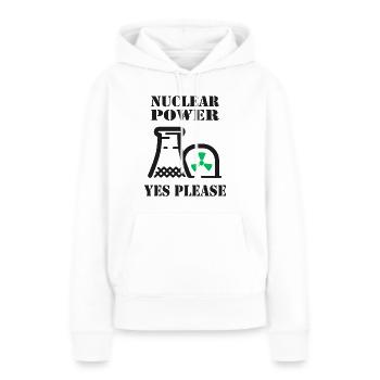 L’énergie nucléaire, oui s’il vous plaît, l’énergie nucléaire - Sweat à capuche Premium bio Femme - blanc - Devant - Julia (174cm)