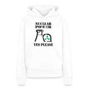 Atomkraft, Ja bitte, Kernenergie - Frauen Premium Bio Hoodie - Weiß - Vorne - Julia (174cm)