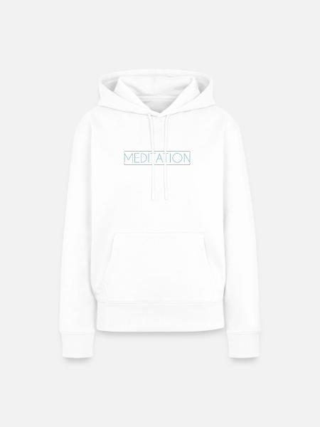 Meditation Schriftzug - Frauen Premium Bio Hoodie - Weiß