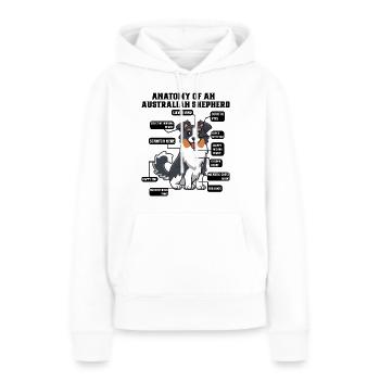 Berger australien Aussie Papa Aussie Maman - Sweat à capuche Premium bio Femme - blanc - Devant - Julia (174cm)