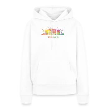 Birminghamer Skyline Birmingham - Sweat à capuche Premium bio Femme - blanc - Devant - Julia (174cm)