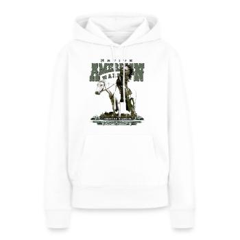 Geronimo warrior - Sweat à capuche Premium bio Femme - blanc - Devant - Julia (174cm)