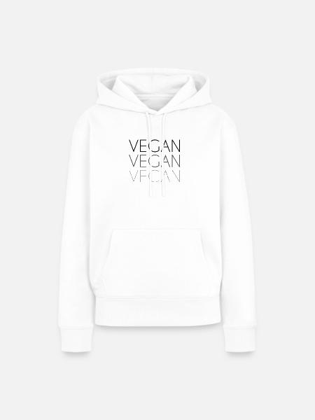 Vegan Schriftzug - Frauen Premium Bio Hoodie - Weiß