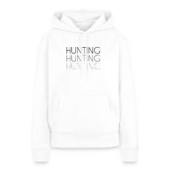 Lettrage Hunt - Sweat à capuche Premium bio Femme - blanc - Devant - Julia (174cm)