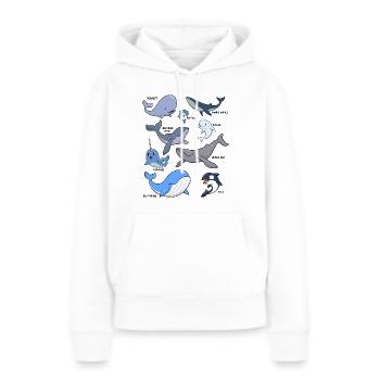 Viele verschiedene Walarten - Frauen Premium Bio Hoodie - Weiß - Vorne - Julia (174cm)