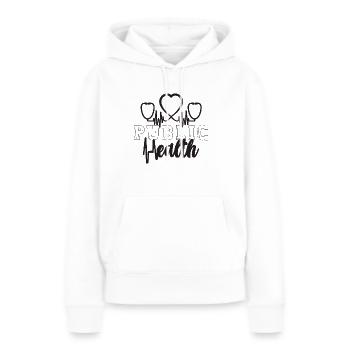 Infirmières en santé publique Travailleurs de la santé Travailleurs de la santé - Sweat à capuche Premium bio Femme - blanc - Devant - Julia (174cm)