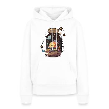 Conteneur cosmique - Sweat à capuche Premium bio Femme - blanc - Devant - Julia (174cm)