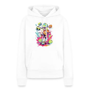 Jeux d’art de rue avec un joueur de football cool - Sweat à capuche Premium bio Femme - blanc - Devant - Julia (174cm)
