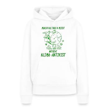 DEVENEZ UN ACTIVISTE DU CLIMAT - Sweat à capuche Premium bio Femme - blanc - Devant - Julia (174cm)