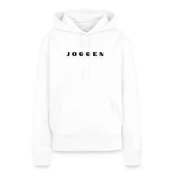 Lettrage de jogging - Sweat à capuche Premium bio Femme - blanc - Devant - Julia (174cm)