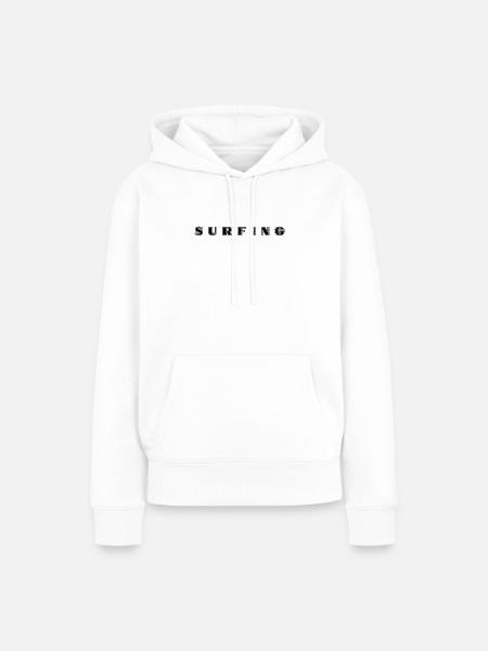 Surfen Schriftzug - Frauen Premium Bio Hoodie - Weiß