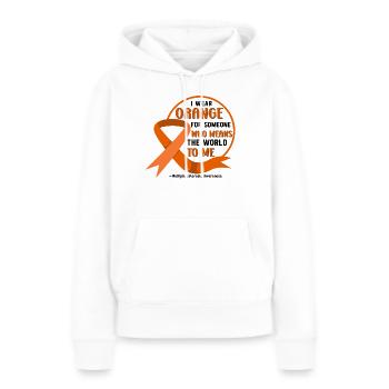 Journée de sensibilisation à la sclérose en plaques Sclérose en plaques - Sweat à capuche Premium bio Femme - blanc - Devant - Julia (174cm)
